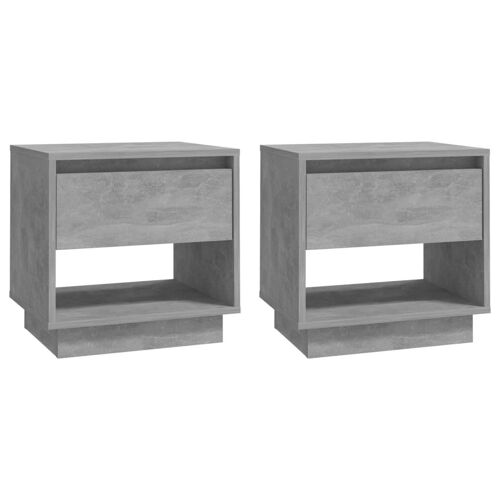 vidaXL Tables de chevet 2 pcs Gris béton 45x34x44 cm Aggloméré