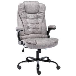 Vidaxl Chaise De Bureau Gris Clair Cuir V¿¿Ritable