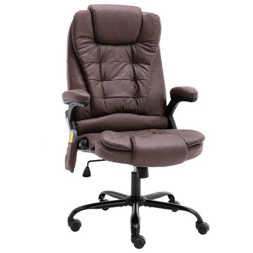 Vidaxl Chaise De Bureau De Massage Marron Foncé Similicuir Daim
