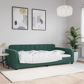 Prolenta Premium - Lit De Repos Sans Matelas Vert Foncé 100x200 Cm Velours