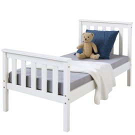 Lit Simple En Bois - Blanc