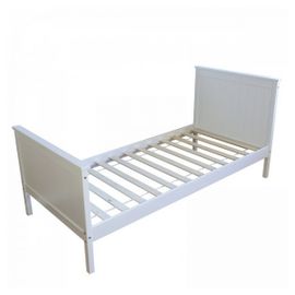 Lit Simple En Bois - Couleur Blanc