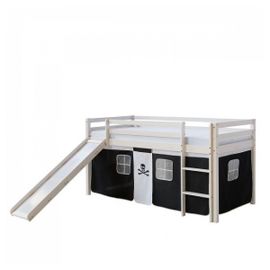 Lit Mi-Hauteur Avec Rideaux - Noir Pirate