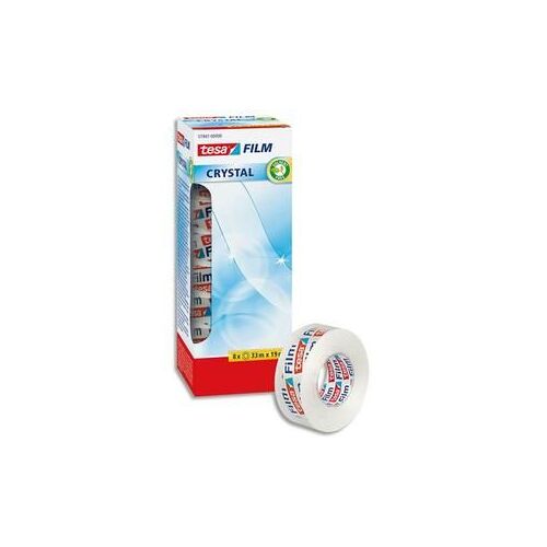 Tesa Adhesif Transparence Crystal X8. Grande Résistance Au Déchirement. Sans Solvant. 33mx19mm.