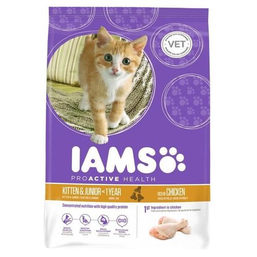 Iams Croquettes Au Poulet - Toutes Races - 10kg - Pour Chaton