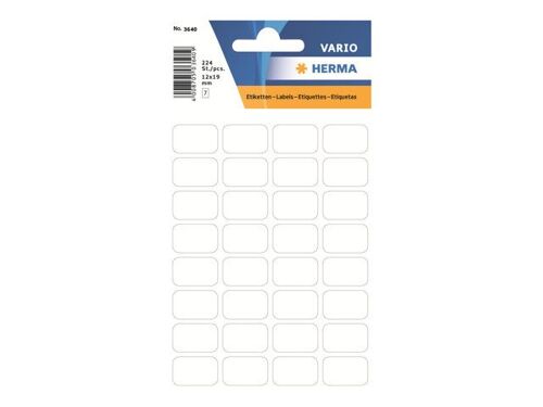 HERMA - Papier - auto-adhésif - blanc - 12 x 19 mm 224 étiquette(s) (7 feuille(s) x 32) étiquettes