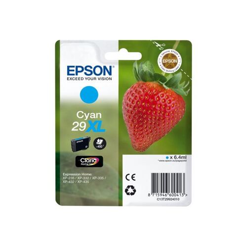 Epson 29XL - 6.4 ml - XL - cyan - original - emballage coque avec alarme radioélectrique/ acoustique - cartouche d'encre - pour Expression Home XP-235, 245, 247, 332, 335, 342, 345, 432, 435, 442, 445