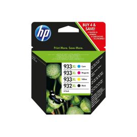 HP 932XL/933XL Combo Pack - Pack de 4 - à rendement élevé - noir, jaune, cyan, magenta - originale - Officejet - cartouche d'encre - pour Officejet 6100, 6600 H711a, 6700, 7110, 7510, 7612