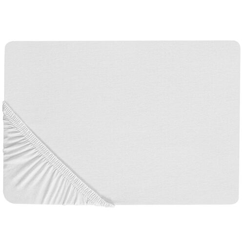 Drap-housse en coton 180 x 200 cm blanc HOFUF