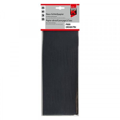 Papier abrasif - Ponçage à l'eau - Grain fin P600 - 115mmx280mm - Auto K