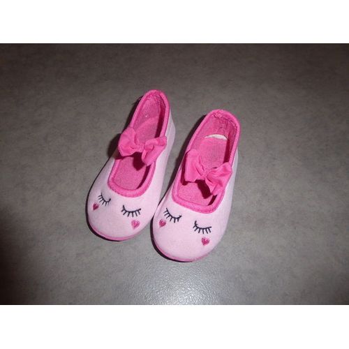 Chaussons Ballerines Avec Noeud Roses - Pointure 26