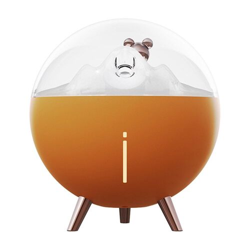Mini humidificateur d'air USB silencieux Space Bear avec lumière LED, brumisateur, aromathérapie pour la maison et le bureau, orange
