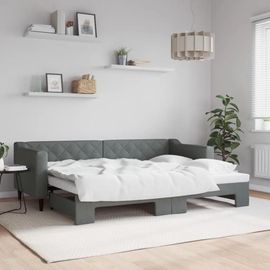 Prolenta Premium - Lit De Jour Avec Gigogne Sans Matelas Gris Foncé 80x200 Cm
