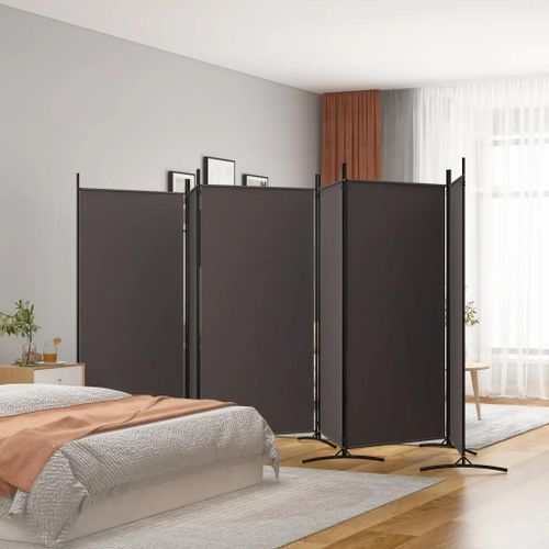 Prolenta Premium - Cloison de séparation 6 panneaux Marron 520x180 cm Tissu
