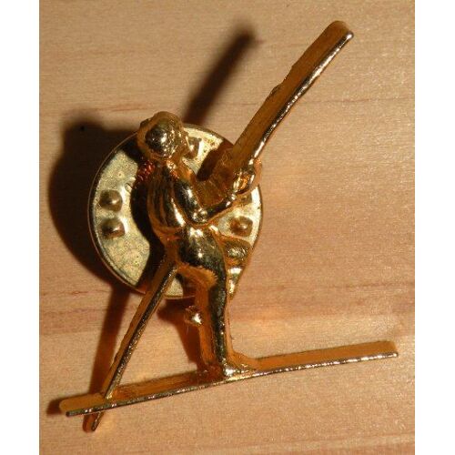 PinS Doré Ski Skieur