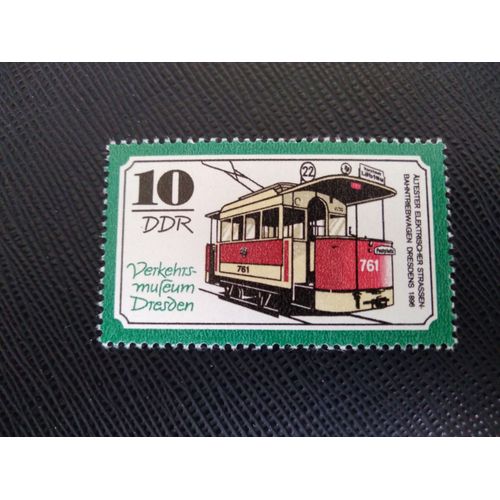 Timbre Allemagne / Rda Yt 1927 Entraîneur De Tramway Électrique En 1896 1977 ( 140306 )
