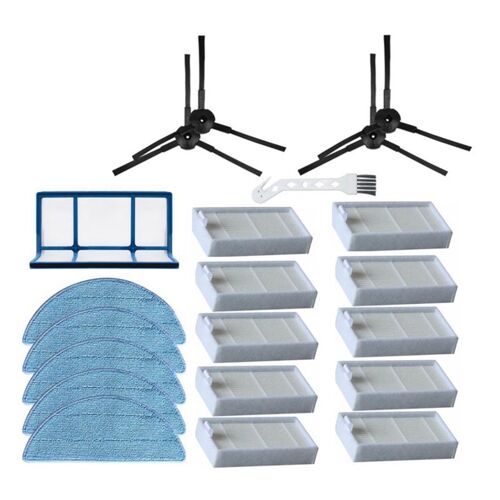 Pièces d'aspirateur Robot Ilife V5 V5S V3 V3S, filtre primaire lavable, brosse latérale en tissu, filtre Hepa, 21 pièces