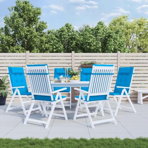 Prolenta Premium - Coussins de chaise à dossier haut lot de 6 bleu clair