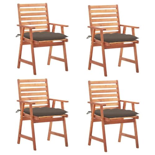 Chaises À Manger D'extérieur Lot De 4 Et Coussins Acacia Massif