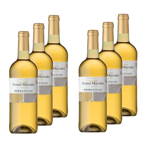 Lot 6x Vin Blanc Monbazillac - Aoc / Hve - Bouteille 750ml