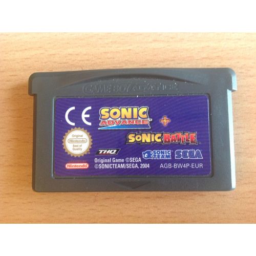 Jeu Gba 2 En 1 Sonic Advance + Sonic Battle Game Boy Advance