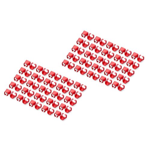 DIGITUS pack de 100 clips de couleur rouge pour câble RJ 45