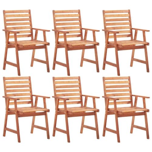 Chaises A Manger D'exterieur Lot De 6 Acacia Massif