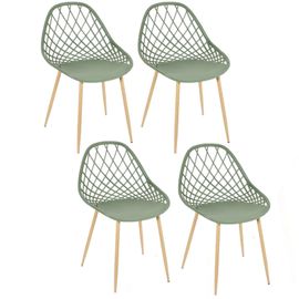 Lot De 4 Chaises D'extérieur Malaga En Polypropylène - Vert