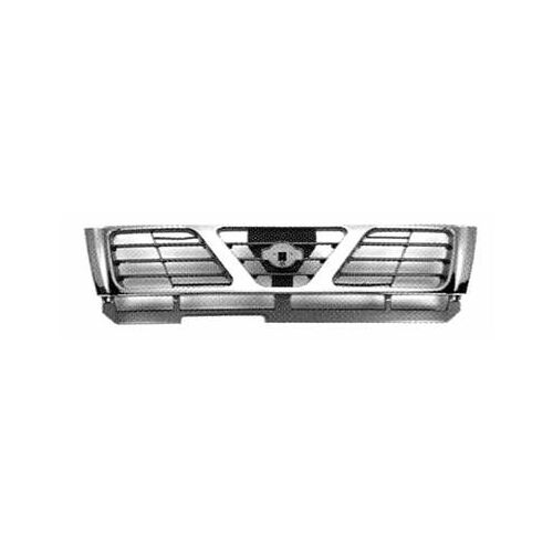 Grille Radiateur Centrale Pour Nissan Patrol Gr 1997-2001, Chromé Gris Foncé, Neuve