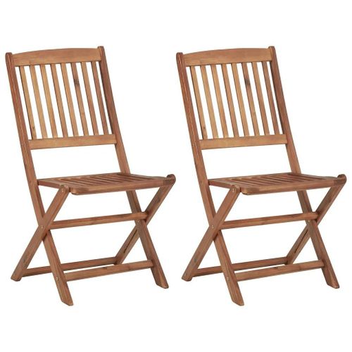 Chaises Pliables D'exterieur Lot De 2 Bois D'acacia Solide