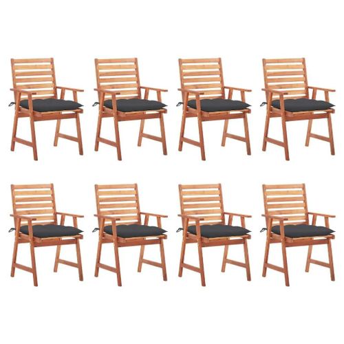 Chaises À Manger D'extérieur Lot De 8 Et Coussins Acacia Massif