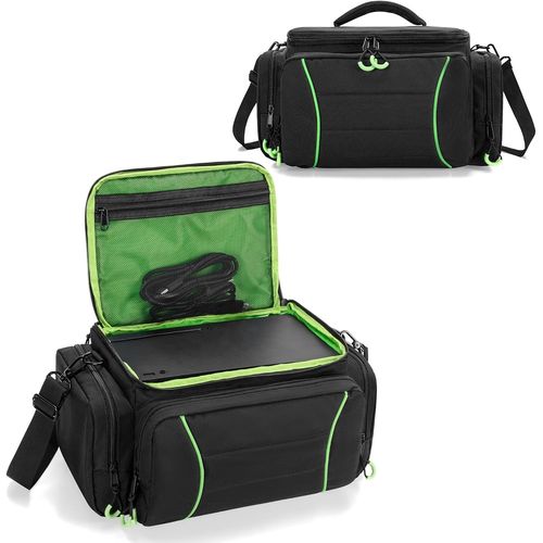 Sac de Transport pour Console de Jeu Compatible avec Xbox Series X,Sac Portable avec Suffisamment d'Espace pour Contrôleurs,Disques,Câbles et Manette,Vert (Conception Brevetée)