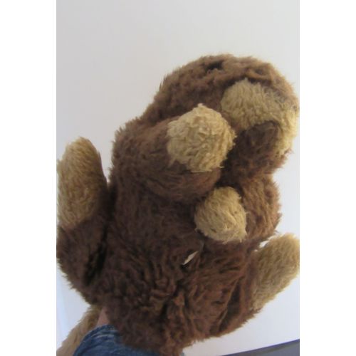 Peluche Marmotte Boulgom Marionnette Étiquette Noire 32 Cm