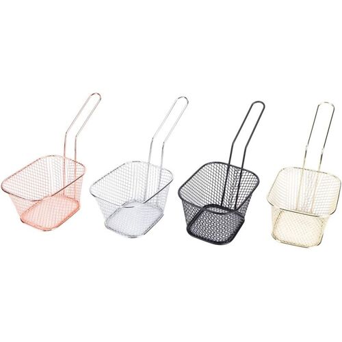 Panier à frites en acier inoxydable, 4 pièces/ensemble, carré, filtre alimentaire frit, filet, Table de service, outils de cuisine, meilleure vente