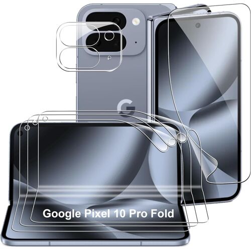 JGD-Film de protection d'écran pour Google Pixel 10 Pro Fold, 1 film de protection externe pour TPU souple + 3 films de protection intérieurs en TPU souple + 1 protection d'appareil photo