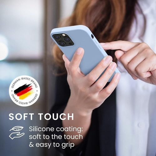 Tianyi-Housse Compatible Avec Apple Iphone 12 Pro Max Coque - Housse De Téléphone Protection Souple En Tpu Silicone - Bleu Clair Mat