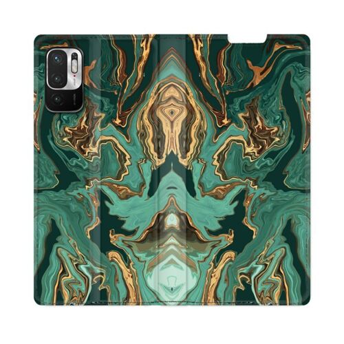 Housse Cuir Portefeuille Pour Redmi Note 10 5g Texture Marbre Vert
