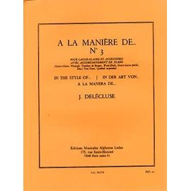 Jacques Delécluse : À La Manière De... N° 3 Pour Caisse-Claire Et Accessoires Avec Accompagnement De Piano