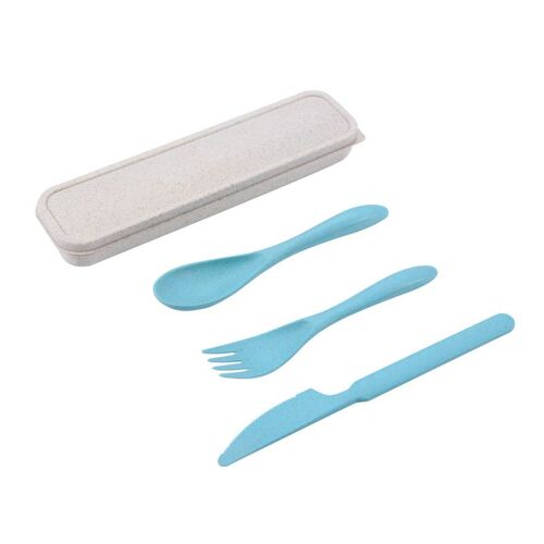 Couverts De Voyage Pour Enfants, Ensemble De Vaisselle, Baguettes, Fourchette, Cuillère, Ustensiles, Vaisselle De Camping Portable, 3 Pièces