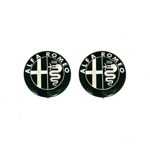 Black Silver Nouveaux Badges Autocollants Alfa Romeo 74mm, Emblème Avant Et Arrière Pour Voiture 50