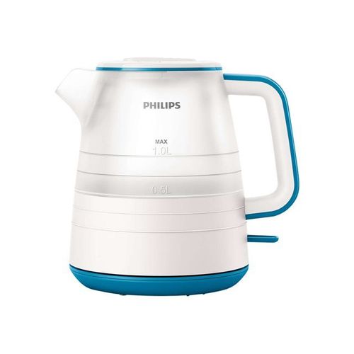 Philips Daily Collection HD9344 - Bouilloire - 1 litre - 2 kWatt - blanc étoile / bleu caraïbes