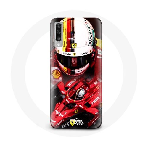 Coque pour Samsung Galaxy A70 Formule 1 Sebastian Vettel F1 Rouge