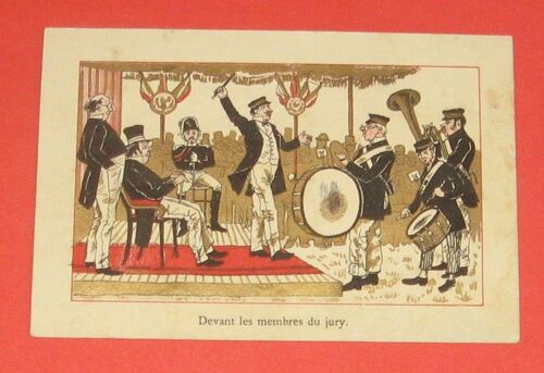Chromo Ancien Orchestre Musique Humour Publicitaire Grands Magasins Lyon