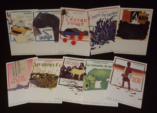 Blanc Comme Neige. Le Poème Indigo. L'écran Rouge. L'encre Du Poulpe. La Vie En Rose. Les Souliers D'or. Ivoire. La Statuette De Jade. Ocre. La Couleur Du Noir (10 Volumes, Collection Page Blanche De Gallimard)