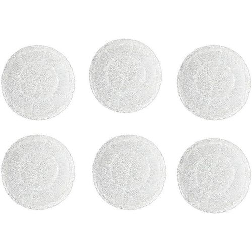 SUBZONAL-Lot de 6 tampons de rechange pour balai vapeur Shark S6002UK, réutilisables, lavables en microfibre, tampons de nettoyage tout-en-un pour tous les sols durs scellés (blanc)