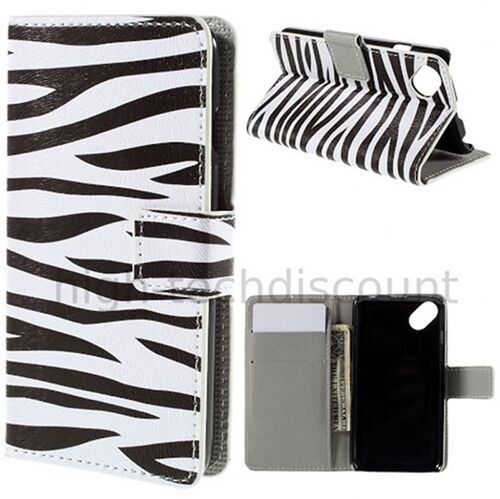 Housse etui coque portefeuille PU cuir pour Wiko Sunny + film ecran - ZEBRE