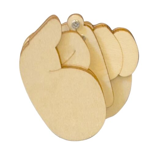 Kit De Matériel De Broche Doigt D'honneur En Bois Bricolage Broches Charmantes Réutilisables Pour Vêtements Sacs Chapeaux