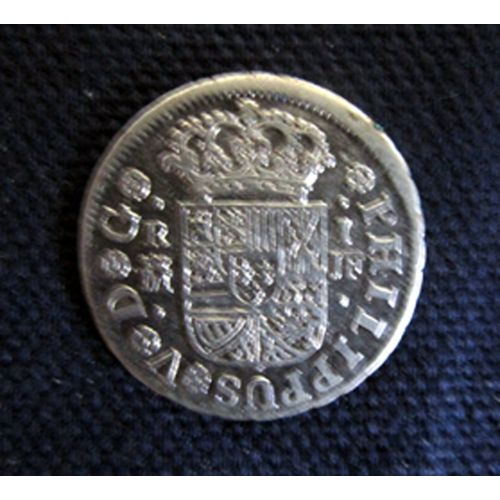 Pièce De 1 Real En Argent Du Roi Philippe V D'espagne - Tbe