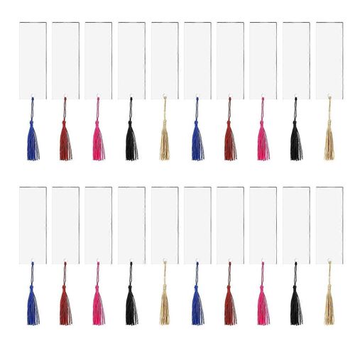20pcs Ensemble De Marque-Pages En Acrylique Vierge Artisanat Clair Acrylique Vierge Marque-Page Avec 20pcs Mini Signet Pour Di