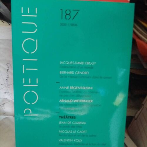Poétique - Numéro 187
